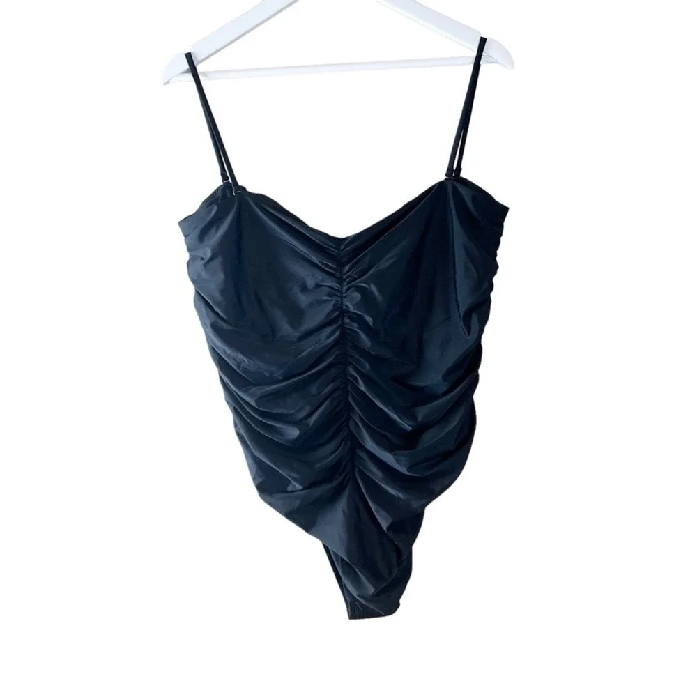 J. Crew Ruched sweetheart one-piece Black Sz 22 NEW‎